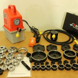 52-Piece Dimple Die & Electric Hydraulic Kit – 16–114mm Cut, ½–2½" Taper