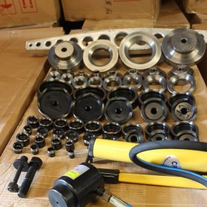 56-Piece Dimple Die & Hydraulic Hole Punch Set – 16–114mm Cut, ½–4" Taper